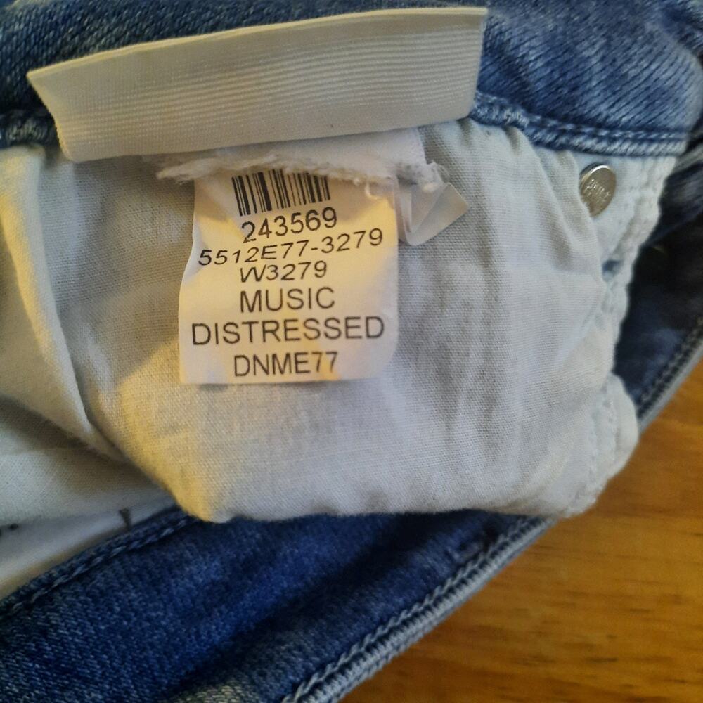 Paige Cindy Womens Stringy Hem Straight Jeans in Music Distressed Size 31 - Picture 6 of 8